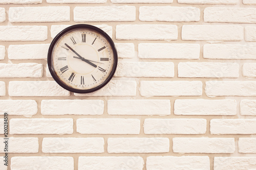 Wallpaper Mural old clock on brick wall Torontodigital.ca