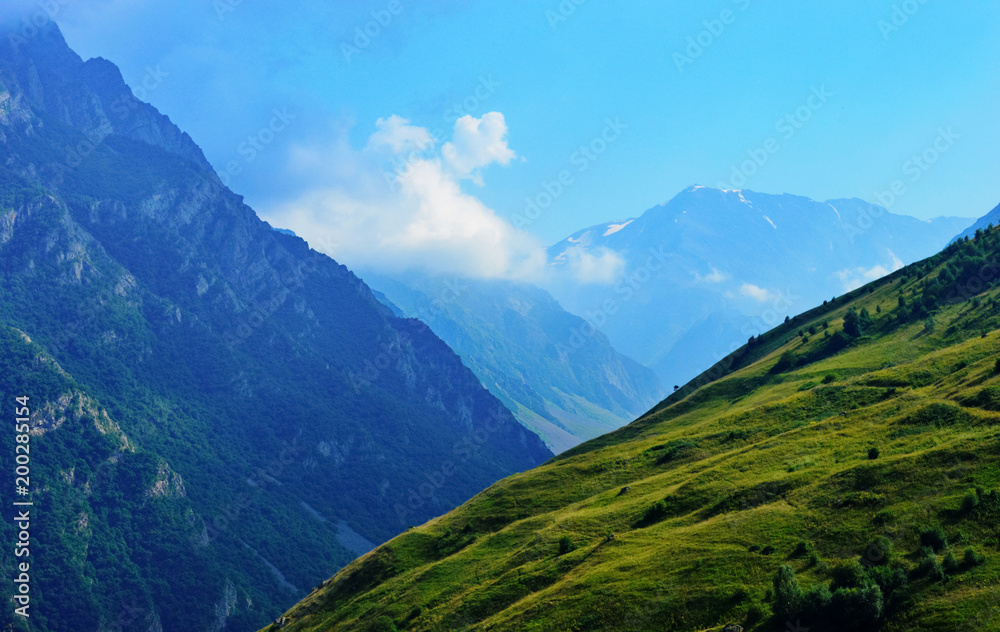 At the top of the Caucasus mountains