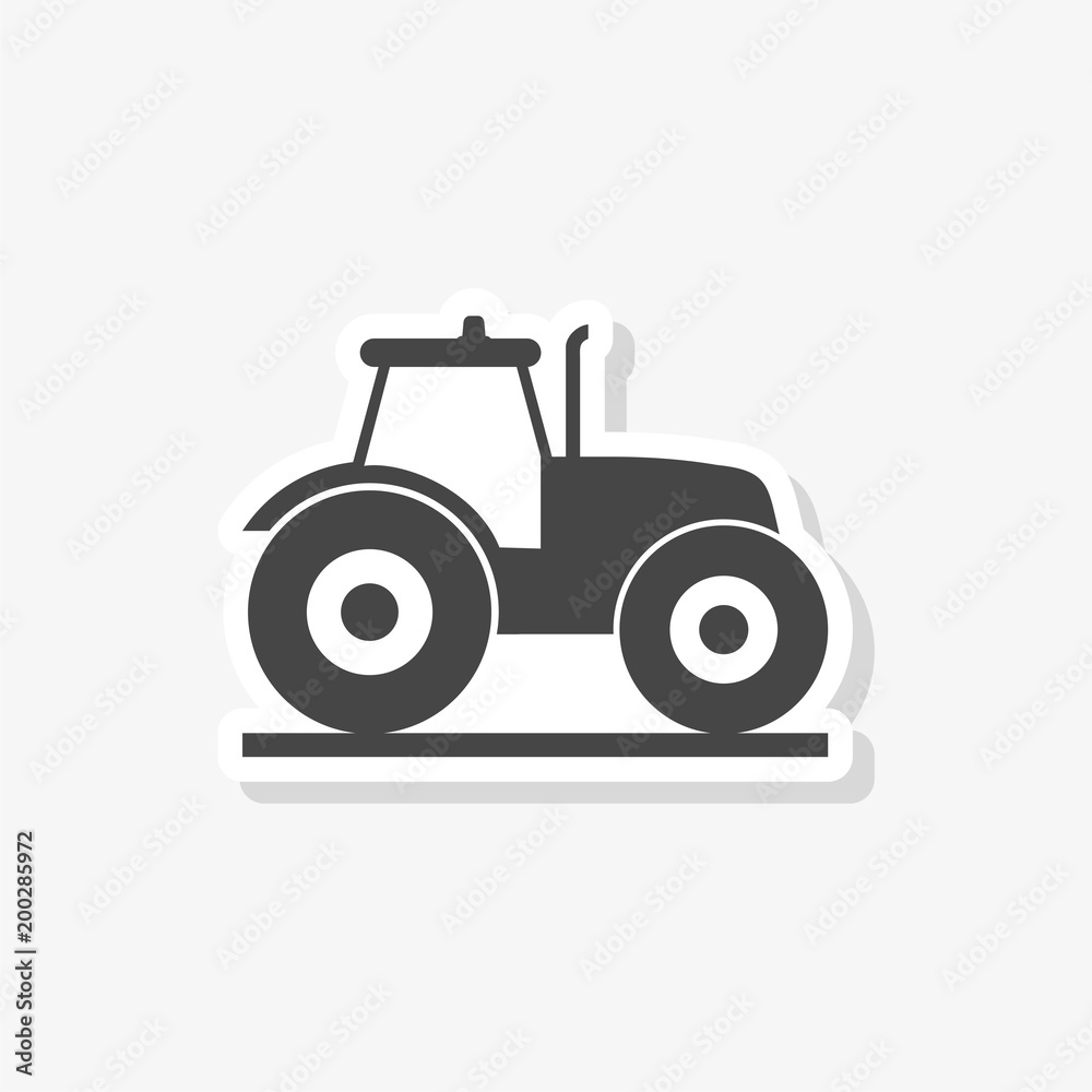 Tractor sticker, Pictogram tractor, simple vector icon Tractor sticker, Pictogram tractor, simple vector icon