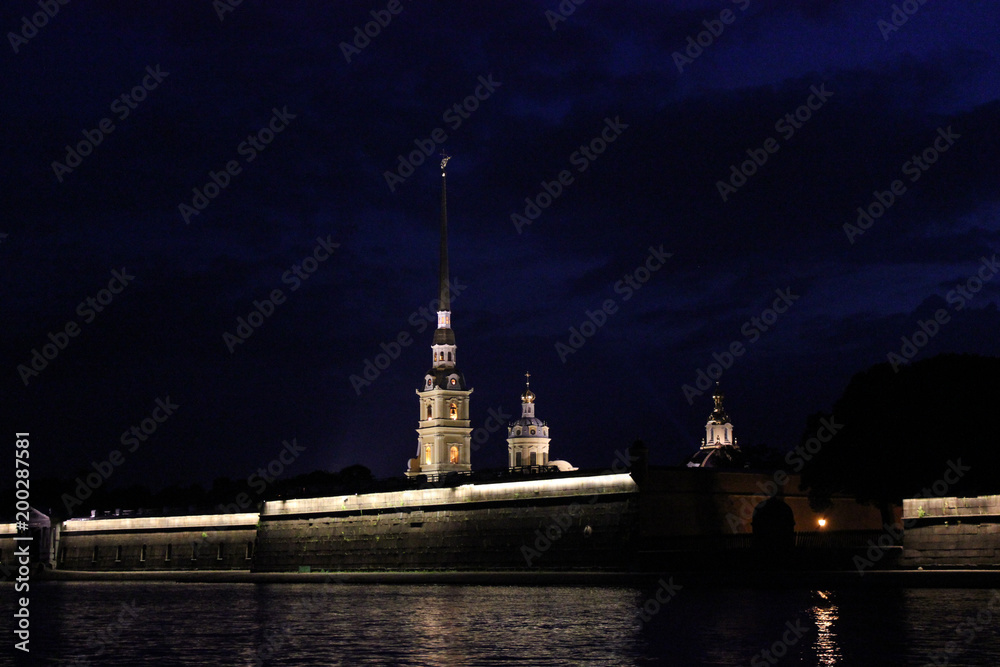 SAINT-PETERSBURG, RUSSIA - July 14 , 2014: night Petersburg at sunset