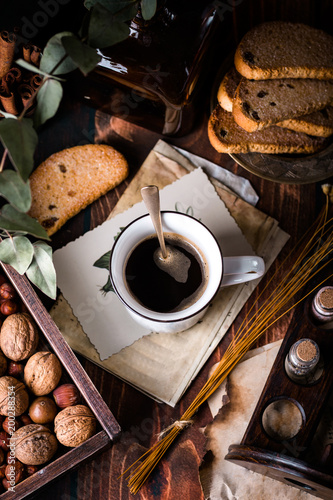 Cup of coffee on paper