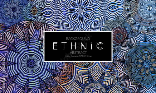 Ethnic banners template with floral Mandala ornament.