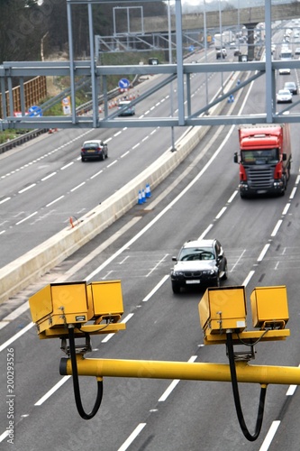 speeding cameras overlooking the motorway