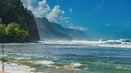 the beautiful coast at the north shore of kauai hawaii