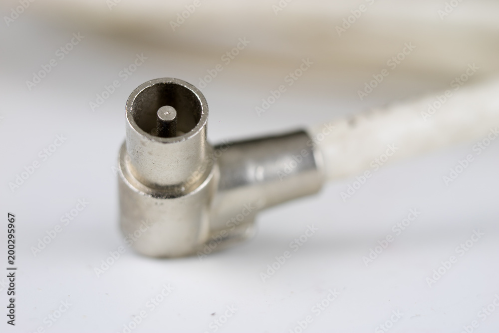 Antenna wires on the service table. TV accessories for connecting peripheral devices and receivers. Antenna wires on the service table. TV accessories for connecting peripheral devices and receivers.