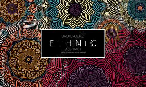 Ethnic banners template with floral Mandala ornament.