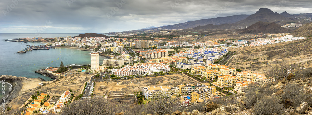 Los Crostianos, Tenerife with a view of Las Americas and Costa Adeje. March 2018
