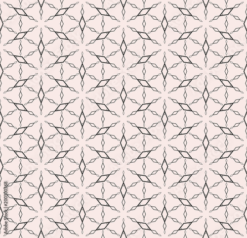 Rhombuses geometric pattern  vector monochrome seamless texture  thin linear figures
