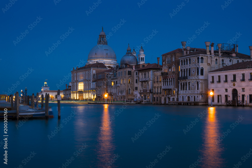 Venice, Italy: night view of the Grand Canal