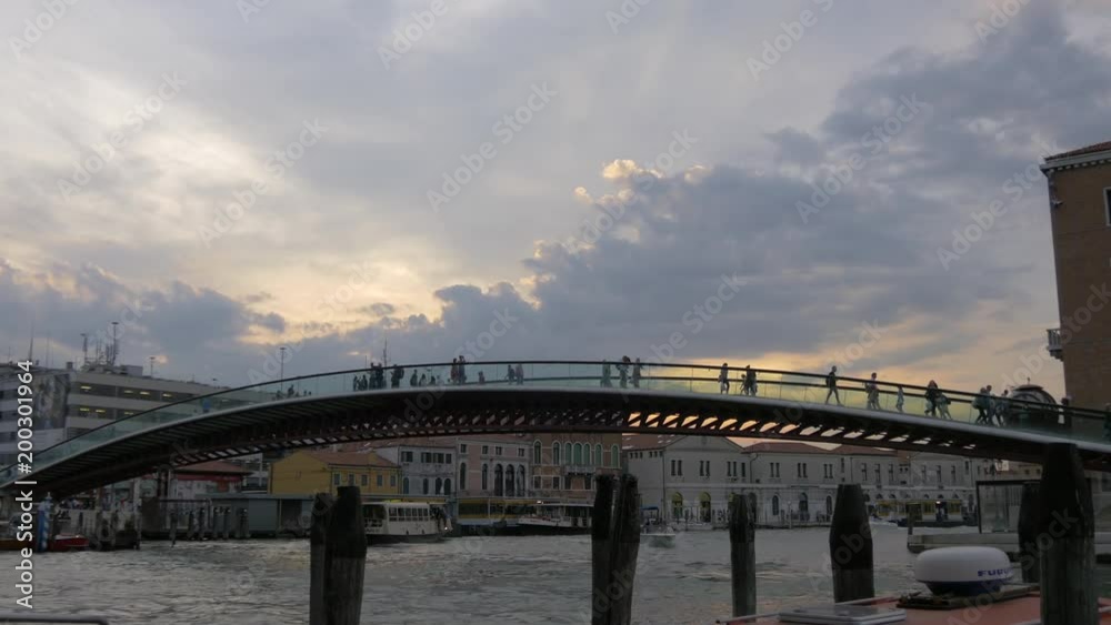 Evening view of Ponte della Costituzione Evening view of Ponte della Costituzione