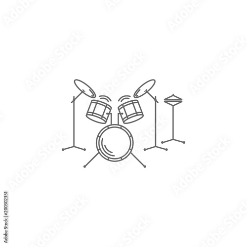 Drum set icon. Simple element illustration. Drum set symbol design template. Can be used for web and mobile