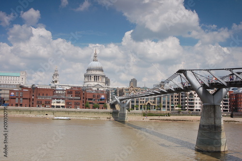 The "wobbly" bridge in London, so called because when it was first built, it would sway.