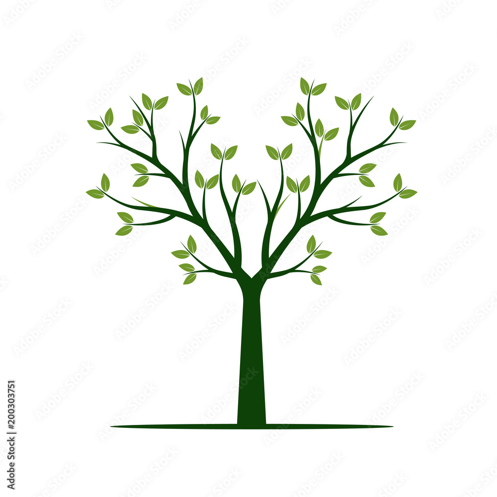 Green Tree with Leaves. Vector Illustration. Green Tree with Leaves. Vector Illustration.