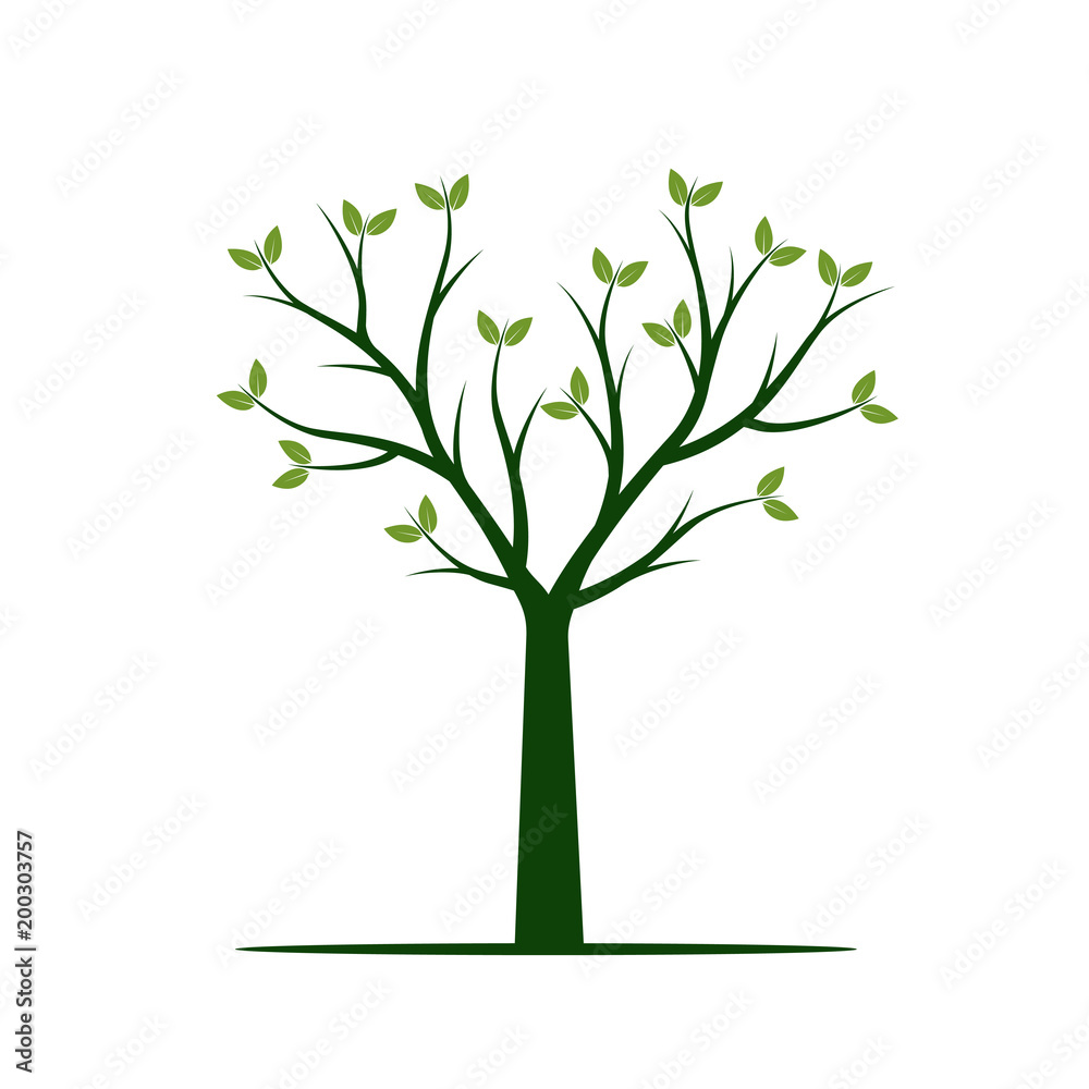 Green Tree with Leaves. Vector Illustration. Green Tree with Leaves. Vector Illustration.