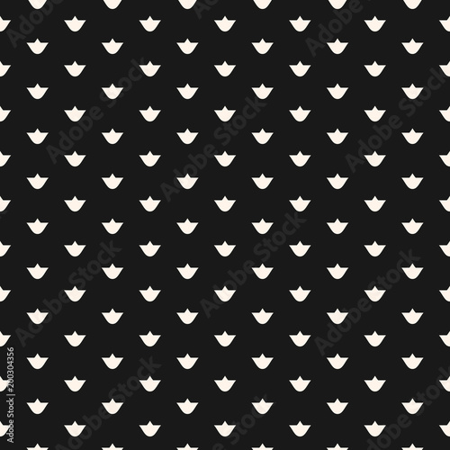 Vector seamless floral pattern with tiny lilies. Black and white background