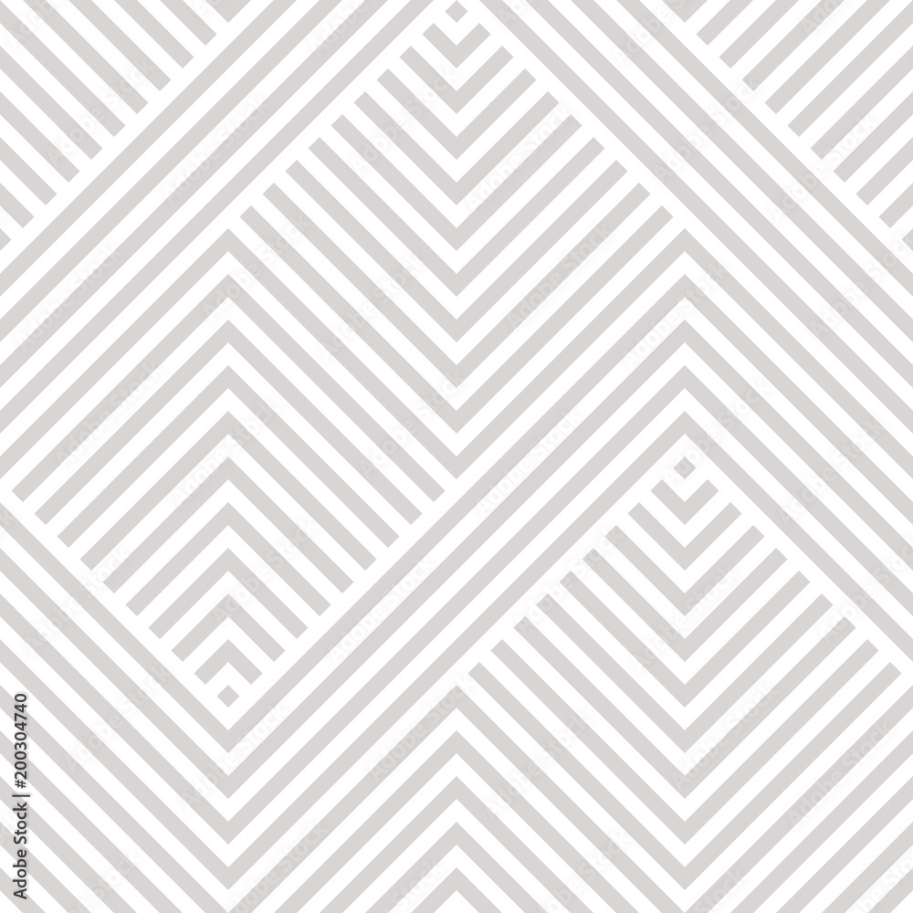 Vector geometric seamless pattern. Modern texture with lines, stripes.  Simple abstract geometry graphic design. Subtle minimalist white and gray  background. Design for wallpapers, prints, carpet, wrap Stock Vector