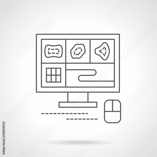 MRI scan monitor flat line vector icon
