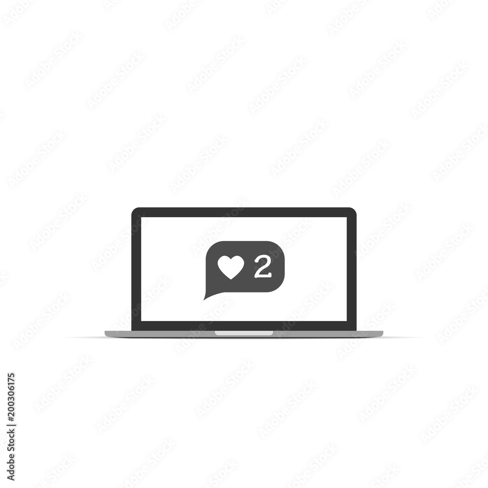 like vector icon on screen laptop. vector illustration like vector icon on screen laptop. vector illustration