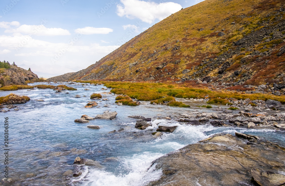 Mountain landscape. Mountain lake of Karakabag in the republic of Altai. Mountain landscape. Mountain lake of Karakabag in the republic of Altai.