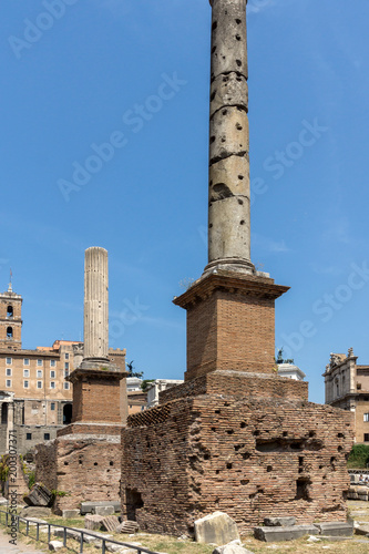 Column of Phocas at Roman Forum in city of Rome, Italy