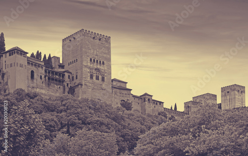 Towers of Alcazaba at Alhambra in morning