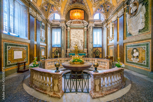 Baptistery in the Basilica of Santa Maria Maggiore in Rome, Italy.