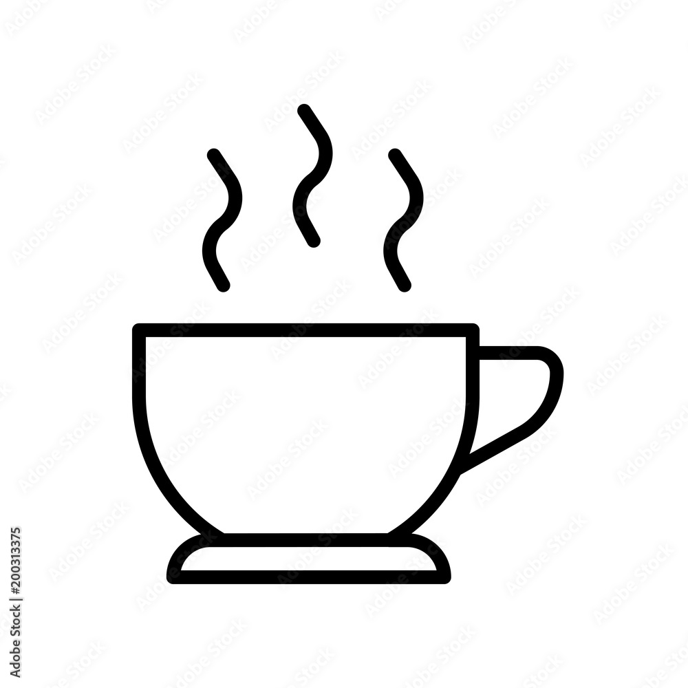 Cup of hot coffee icon isolated on white background Cup of hot coffee icon isolated on white background