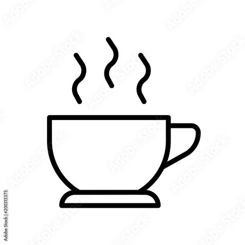 Cup of hot coffee icon isolated on white background