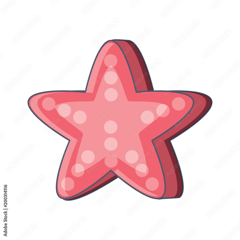 sea star icon over white background, colorful design. vector illustration