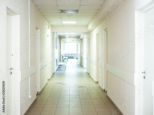light at the end of the empty corridor inside