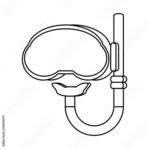 snorkel mask icon over white background, vector illustration