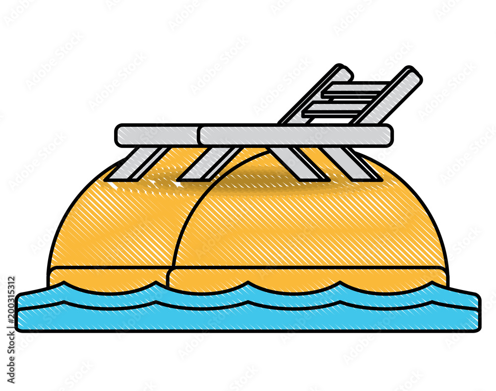 beach seat on the sand over white background, colorful design. vector illustration beach seat on the sand over white background, colorful design. vector illustration