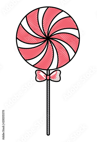 candy lollipop over white background, colorful design.  vector illustration