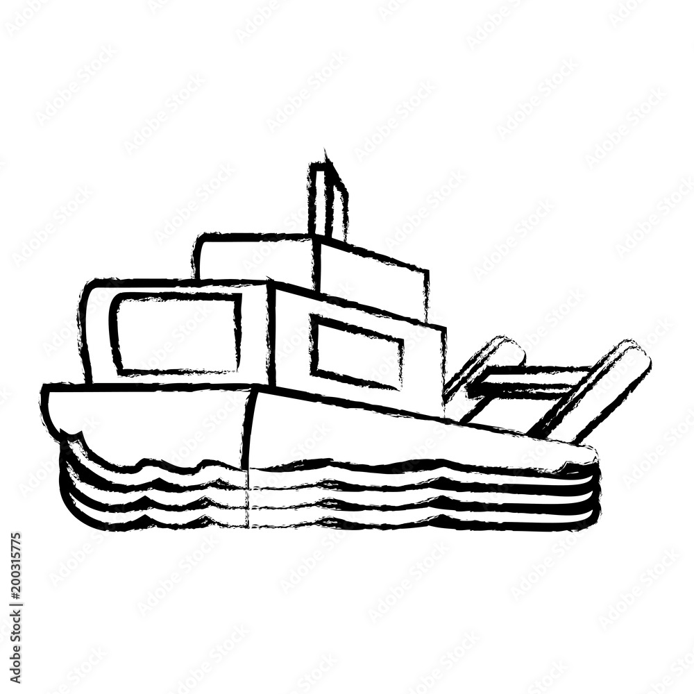 sketch of boat icon over white background, vector illustration sketch of boat icon over white background, vector illustration