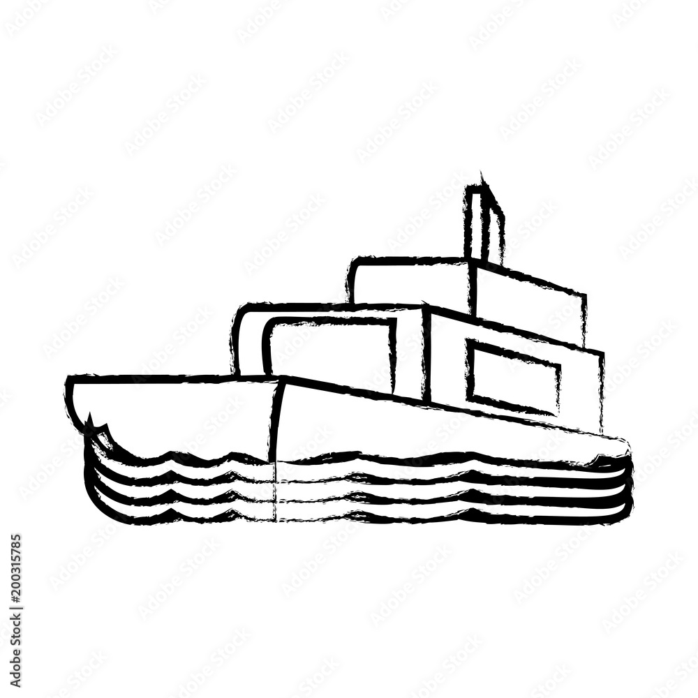 sketch of ship icon over white background, vector illustration sketch of ship icon over white background, vector illustration
