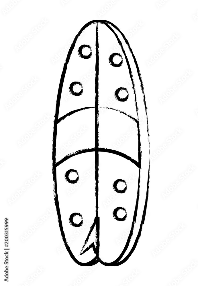 sketch of surfboard with dots over white background, vector illustration sketch of surfboard with dots over white background, vector illustration