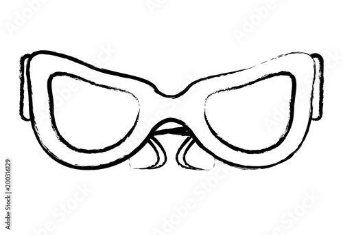 sketch of Womens sunglasses over white background, vector illustration
