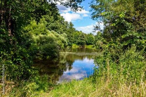 Ponds on the river Suhodrev in the sanatorium Vorobyevo, Kaluzhskaya region, Russia

