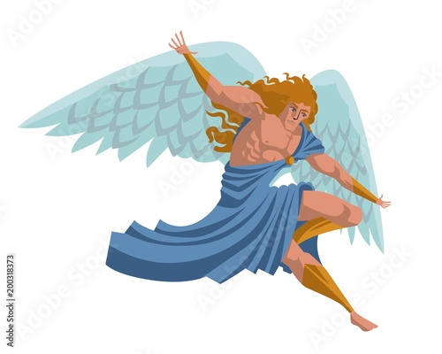 winged angel flying