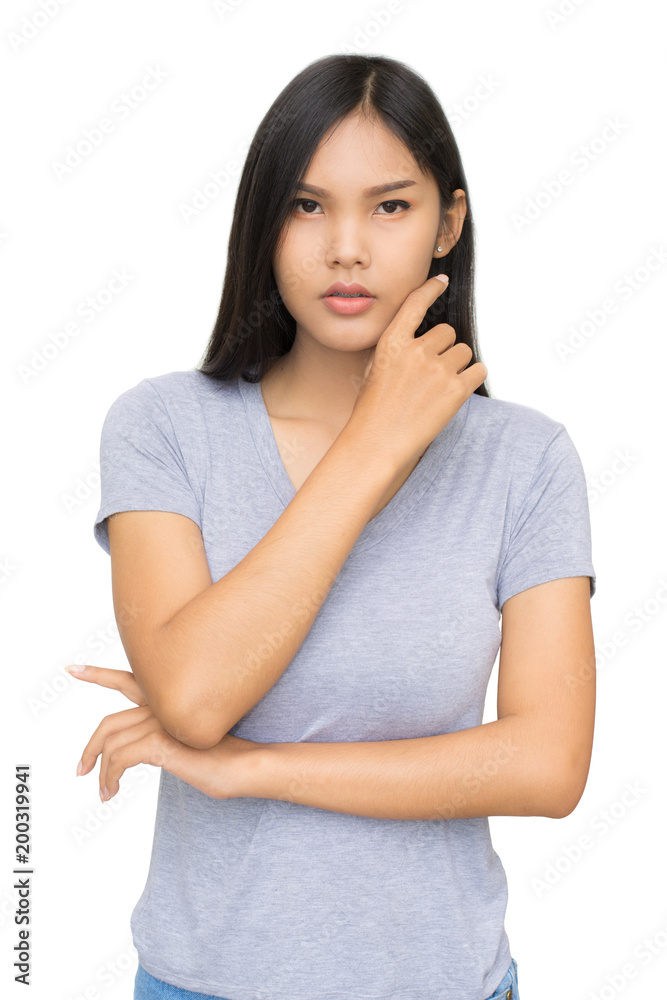 Asian woman portrait isolated on white background. With clipping path Asian woman portrait isolated on white background. With clipping path