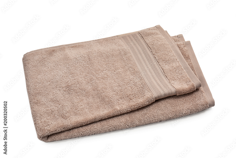 Clean soft towel on white background Clean soft towel on white background