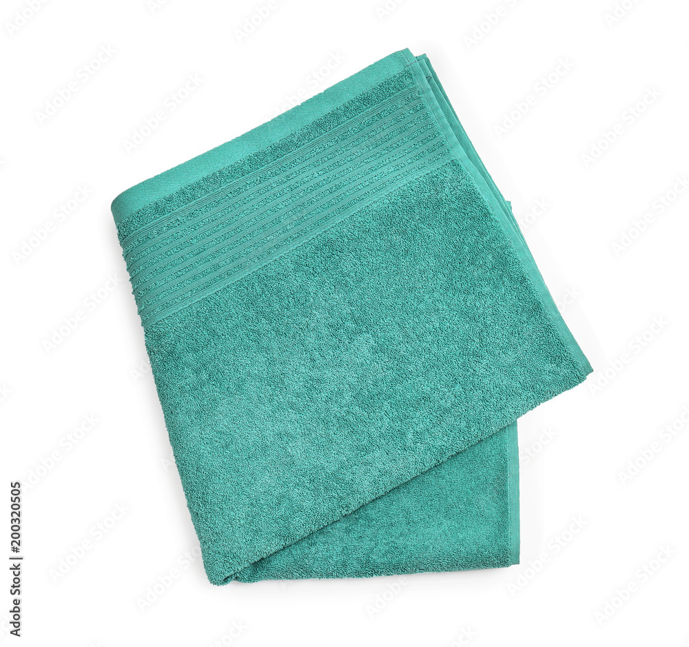 Clean soft towel on white background