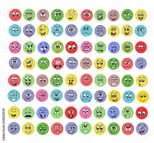 emoji set. emotion set. vector illustration