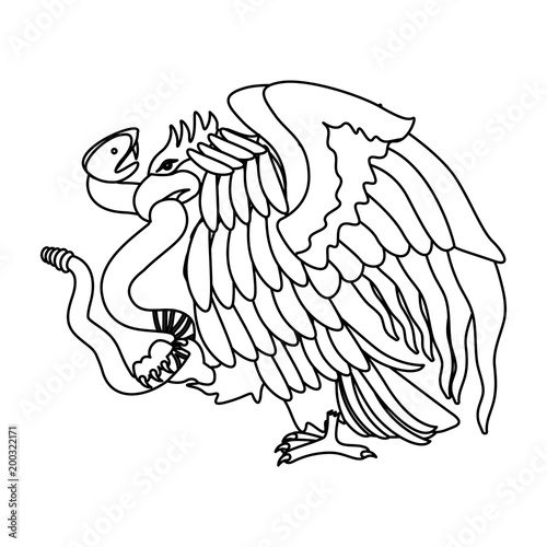 eagle devouring snake mexican emblem