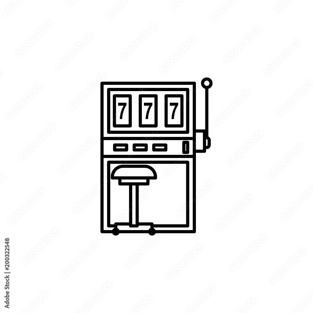 playing machine in casino icon. Element of casino for mobile concept and web apps. Thin line icon for website design and development, app development. Premium icon playing machine in casino icon. Element of casino for mobile concept and web apps. Thin line icon for website design and development, app development. Premium icon