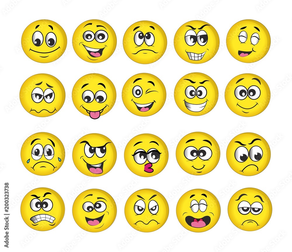 emotion set, emoji set, vector illustration emotion set, emoji set, vector illustration