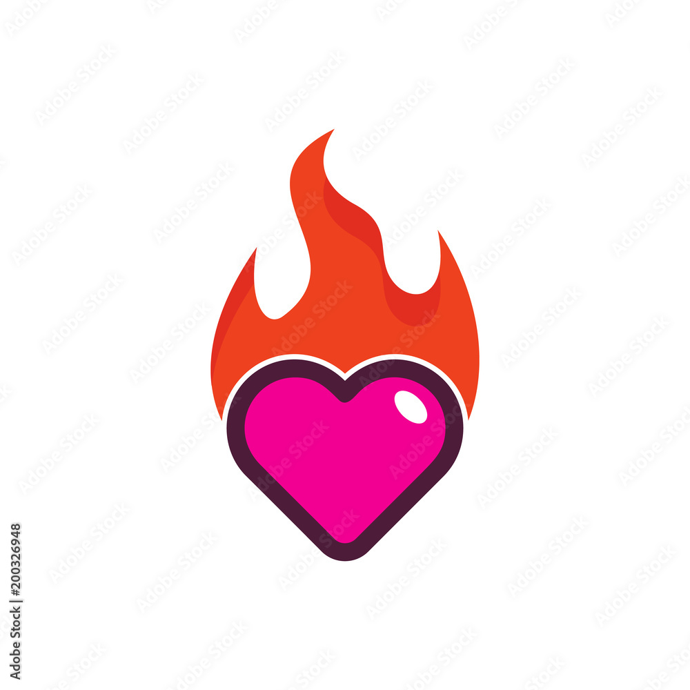 Burn Love Logo Icon Design