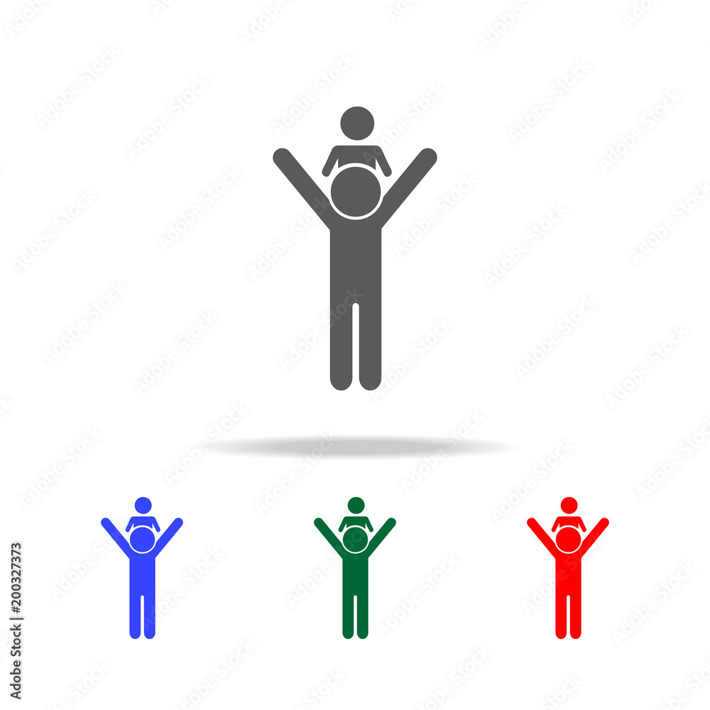 father keeps the child on his shoulders icon. Elements of family multi colored icons. Premium quality graphic design icon father keeps the child on his shoulders icon. Elements of family multi colored icons. Premium quality graphic design icon