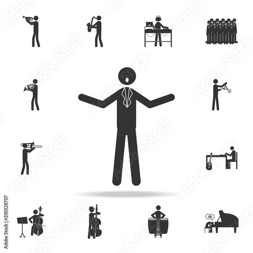 Opera singer icon. Detailed set of music icons. Premium quality graphic design. One of the collection icons for websites; web design; mobile app