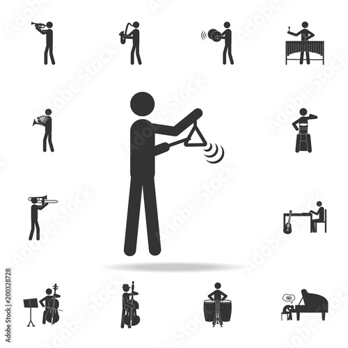 Triangle instrument player icon. Detailed set of music icons. Premium quality graphic design. One of the collection icons for websites; web design; mobile app